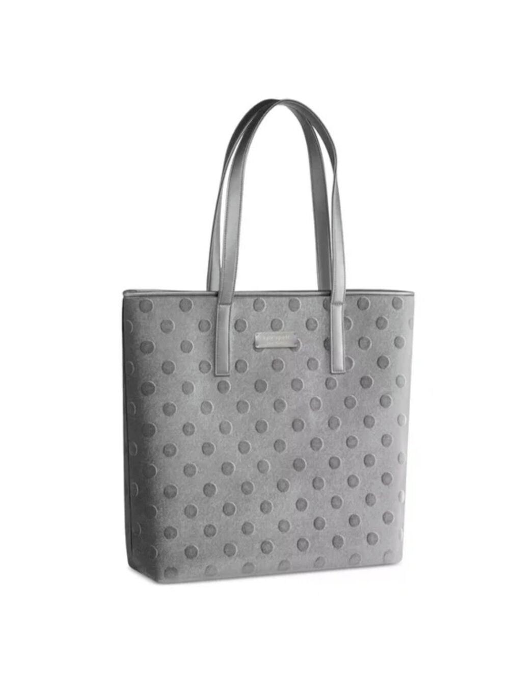 Kate Spade Fragrances Gray Embossed Velvet Tote Shoulder Bag Handbag